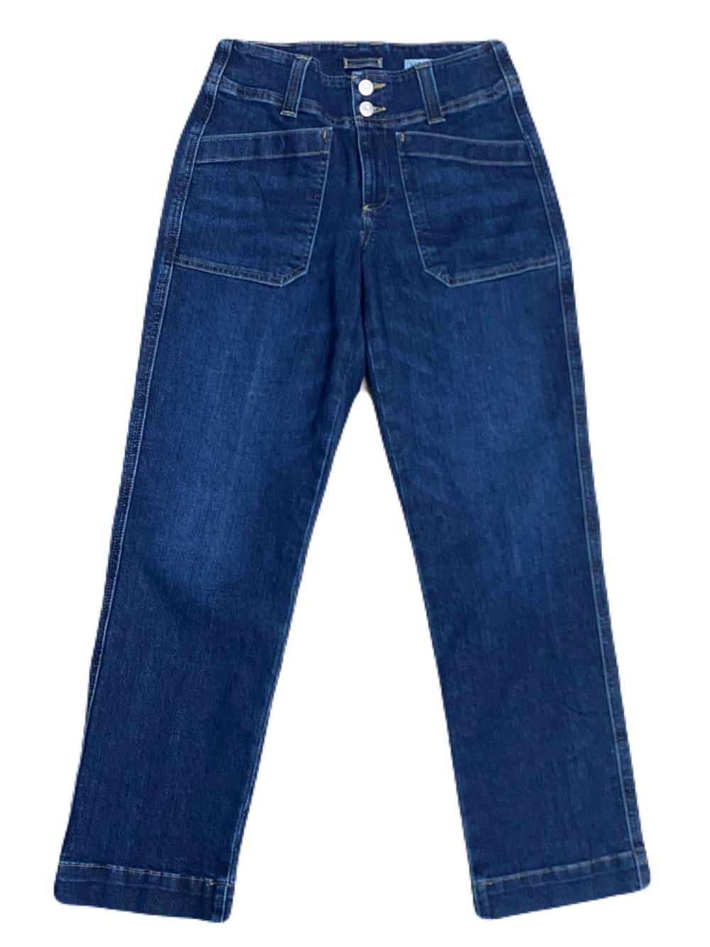 LL Bean Signiture Utility Jeans Mid-Rise Wide-Leg Indigo Jeans Women's 4 EUC